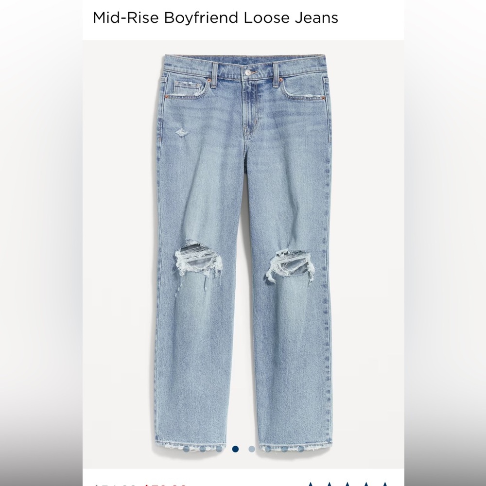 Old Navy boyfriend distressed mid-rise jeans